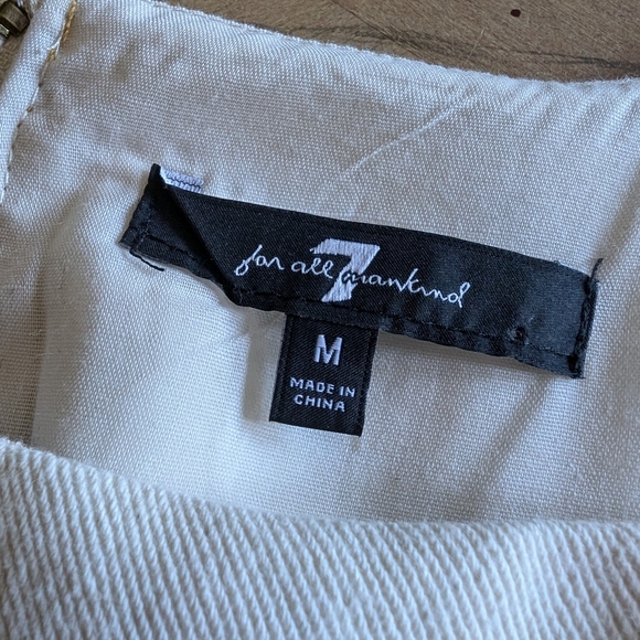 Off White Cream Denim Corset Crop Top - 7 for All Mankind - Picture 6 of 7